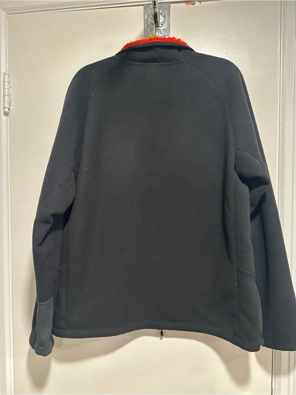 The North Face Jacket Sz:L Black Full Zip Chimborazo Fleece Red Sherpa Lined.